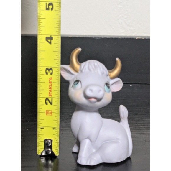 Kelvin's Japanese Purple Sitting‎ Cow Figurine Matte Finish 3 1/2" - Picture 8 of 9